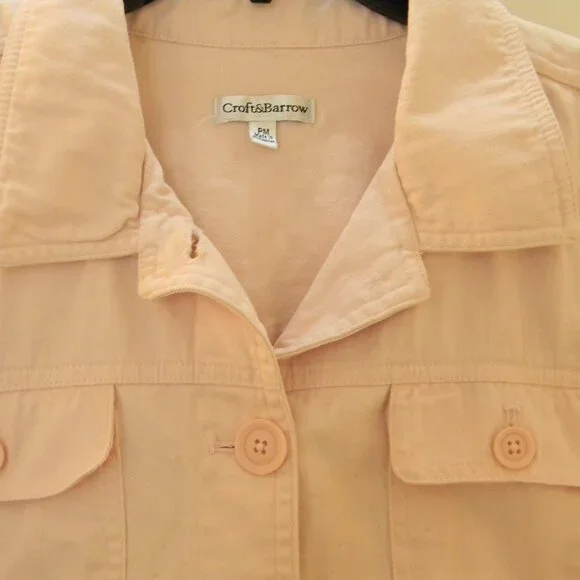 Croft & Barrow Pink Denim Jacket Sz Petite Med - Picture 3 of 5